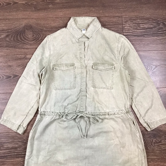 Old Navy Women’s Chambray Tencel Waist Define Oyster Bay Shirt Dress Size Small - Picture 2 of 9
